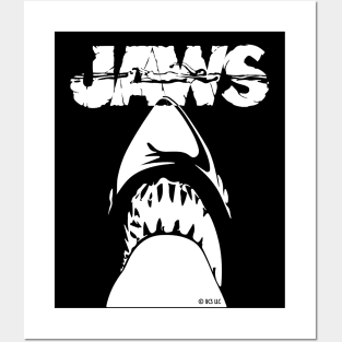 JAWS - GREAT WHITE DANGEROUS SHARK white Posters and Art